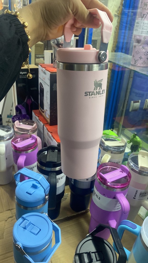 Renkli Pembe Stanley Termos Bardak - Görsel 4