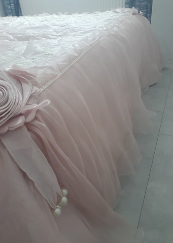 Nakışlı Pembe Yatak Örtüsü - Görsel 7