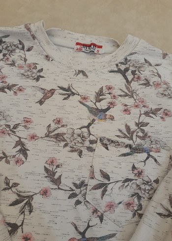 Diğer Bohem Gri Desenli Kadın Sweatshirt