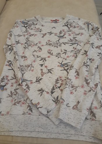 Bohem Gri Desenli Kadın Sweatshirt