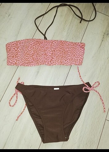 s Beden pembe Renk Leopar bikini