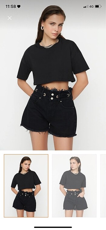 Trendyol & Milla Siyah Denim Şort