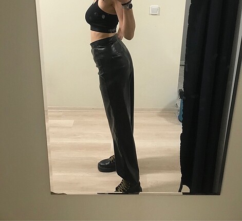 Bershka deri pantolon