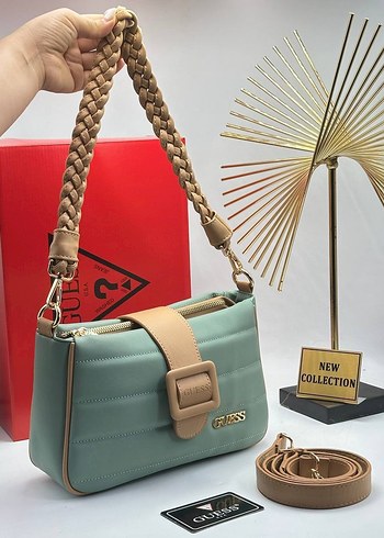 Bej Deri Kadın Çanta - Guess - Görsel 3