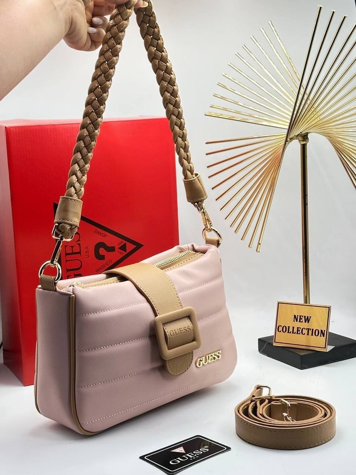 Bej Deri Kadın Çanta - Guess - Görsel 5