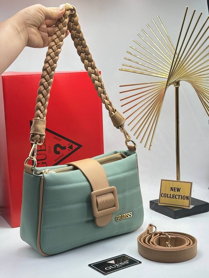 Bej Deri Kadın Çanta - Guess - Görsel 3