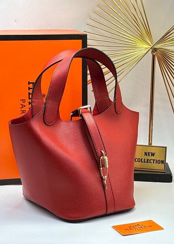 Turuncu Deri Kadın Çanta Tokalı - Görsel 7