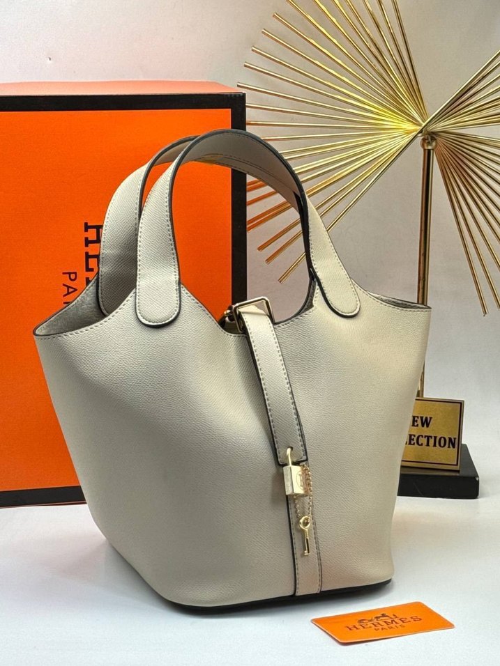 Turuncu Deri Kadın Çanta Tokalı - Görsel 3