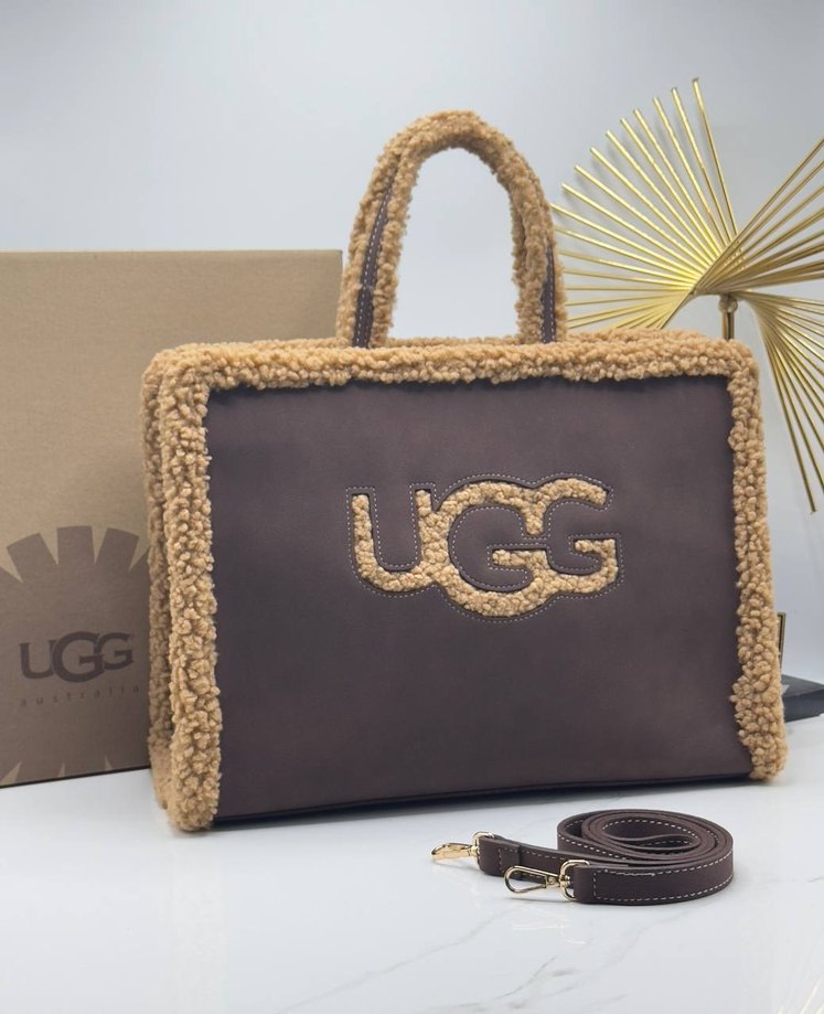 Kahverengi Kürklü UGG Süet Kadın Çanta - Görsel 2