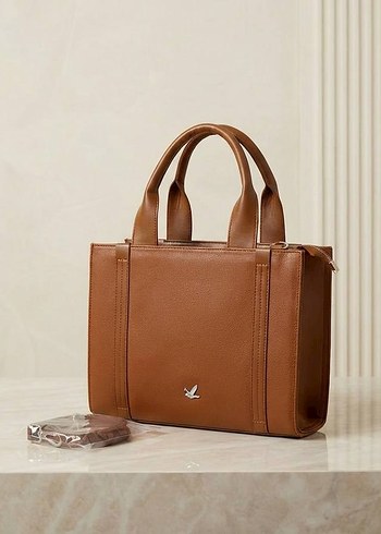 Klasik Modern Kahverengi Deri Kadın Çanta - Görsel 6