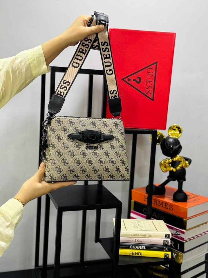 Kahverengi Desenli Askılı Kadın Çanta - Görsel 4