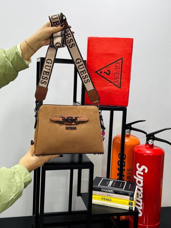 Kahverengi Desenli Askılı Kadın Çanta - Görsel 5