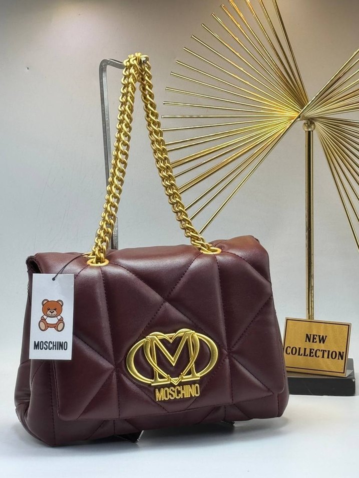 Zincir Detaylı Moschino Deri Kadın Çanta - Görsel 5