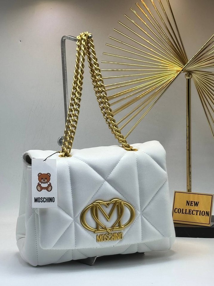 Zincir Detaylı Moschino Deri Kadın Çanta - Görsel 3