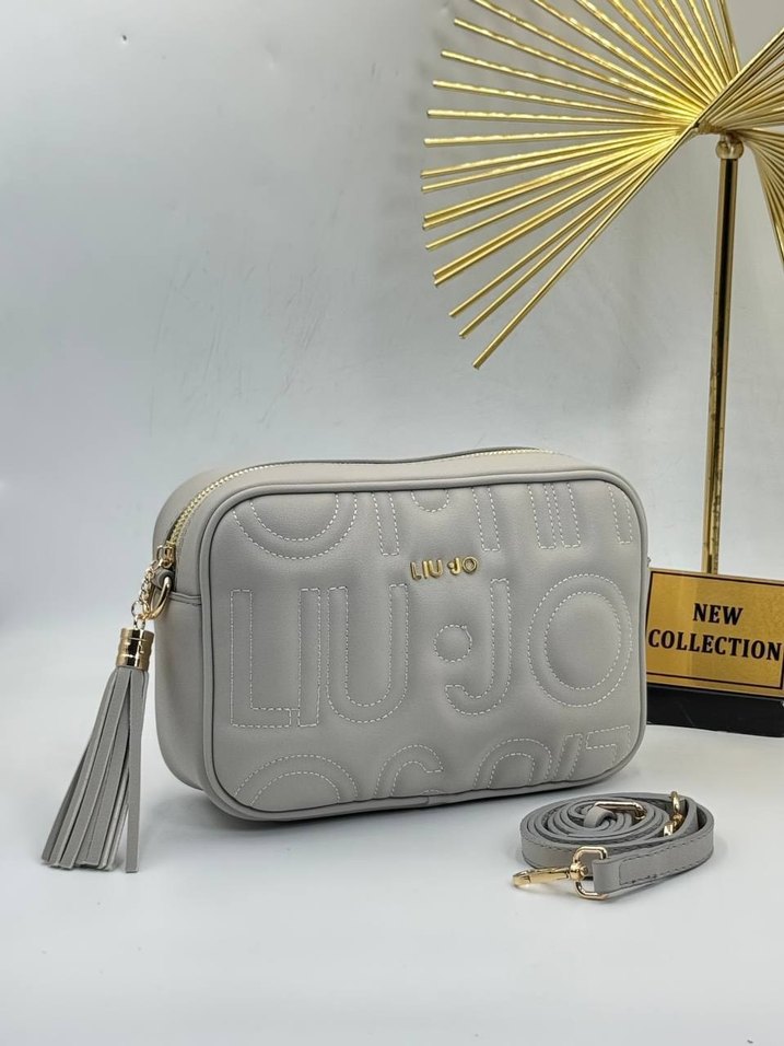 Beyaz Deri Kadın Çapraz Çanta Püsküllü - Görsel 5