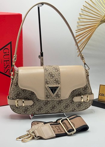 Guess Gri Deri Kadın Omuz Çantası - Görsel 4