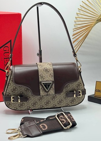 Guess Gri Deri Kadın Omuz Çantası - Görsel 7