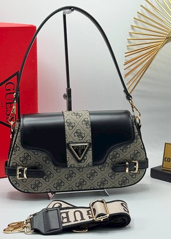 Guess Gri Deri Kadın Omuz Çantası - Görsel 8