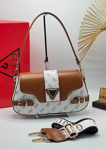 Guess Gri Deri Kadın Omuz Çantası - Görsel 6