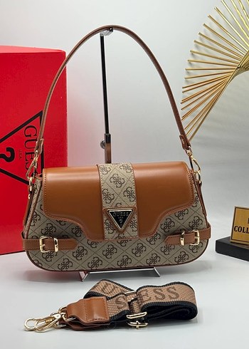 Guess Gri Deri Kadın Omuz Çantası - Görsel 2