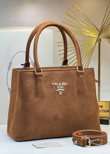 Prada Kahverengi Deri Kadın Çanta - Görsel 15