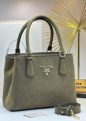 Prada Kahverengi Deri Kadın Çanta - Görsel 13