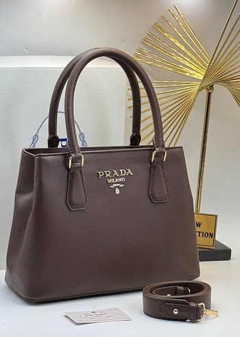 Prada Kahverengi Deri Kadın Çanta - Görsel 3
