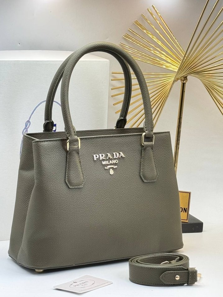 Prada Kahverengi Deri Kadın Çanta - Görsel 5