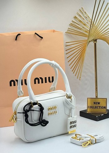 Miu Miu Beyaz Deri Püsküllü Kadın Çanta - Görsel 9