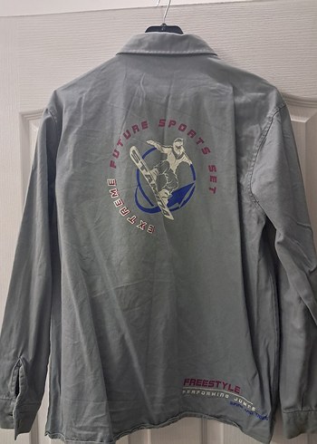 Gri Düğmeli Uzun Kollu Erkek Keten Gömlek - Görsel 2