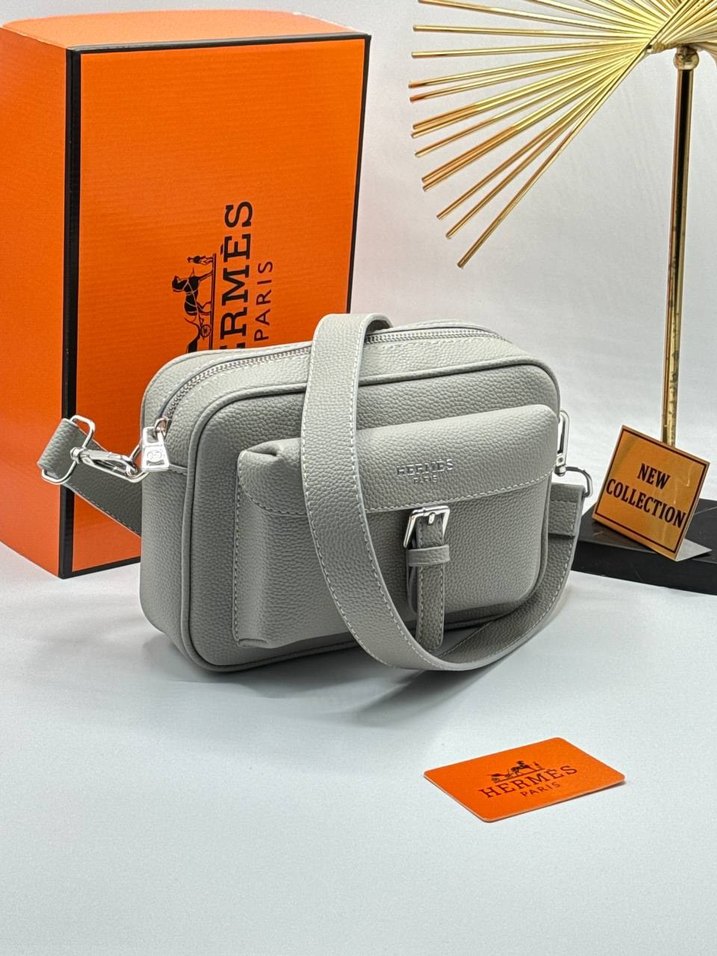 Hermès Siyah Baskılı Erkek Omuz Çantası - Görsel 4