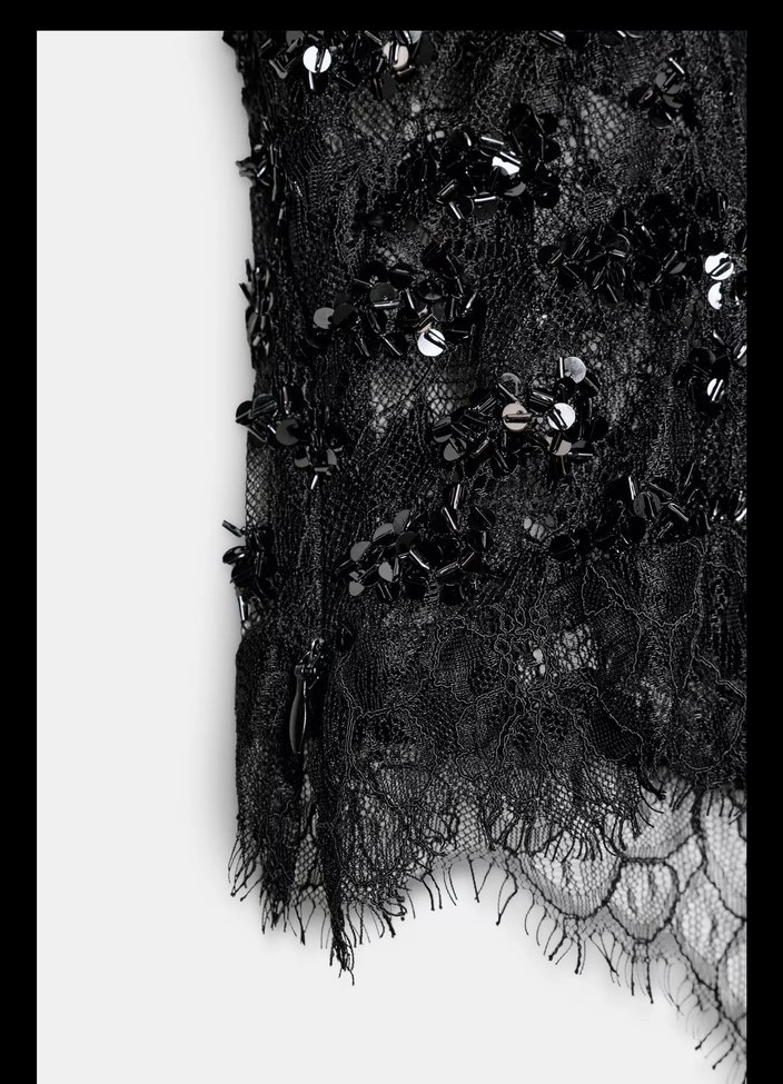 Zara Dantel Detaylı Crop - Görsel 2