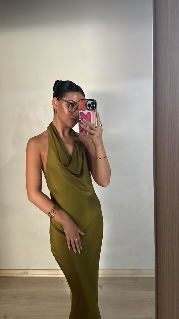 Zara Drapeli Straplez Uzun Kadın Elbise - Görsel 3