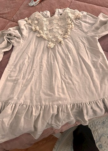 Bej Bohem Nakışlı Pono - Görsel 3