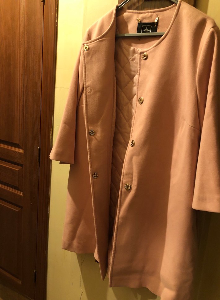 Düğmeli Pastel Pembe Midi Kadın Kaban - Görsel 4