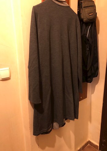 Gri Kemerli Midi Hamile Kabanı - Görsel 3