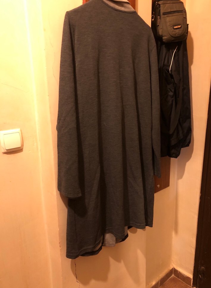 Gri Kemerli Midi Hamile Kabanı - Görsel 3