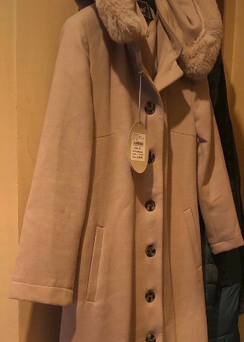 Bej Uzun Kollu Salaş Hamile uzun  manto - Görsel 2