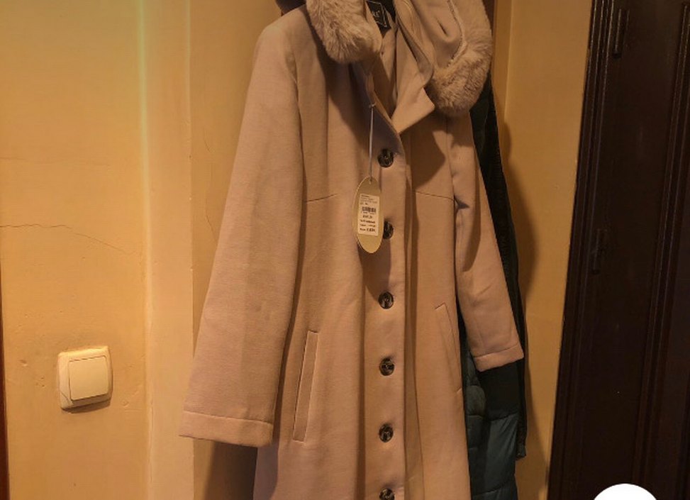 Bej Uzun Kollu Salaş Hamile uzun  manto - Görsel 2