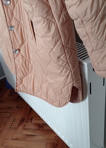 Bej Düğmeli Midi Kadın Ceket - Görsel 5