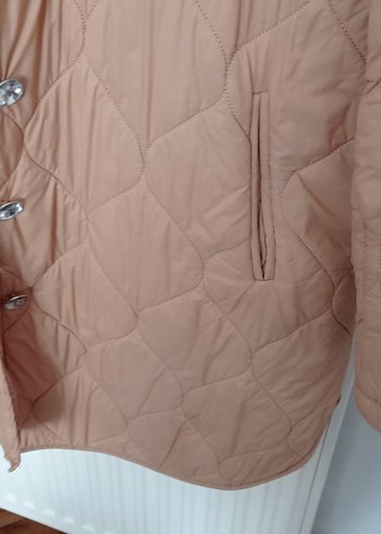 Bej Düğmeli Midi Kadın Ceket - Görsel 4