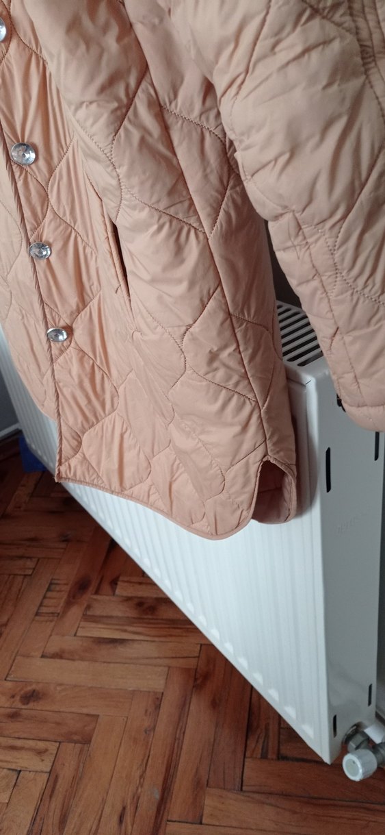 Bej Düğmeli Midi Kadın Ceket - Görsel 5