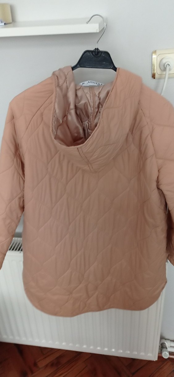 Bej Düğmeli Midi Kadın Ceket - Görsel 2