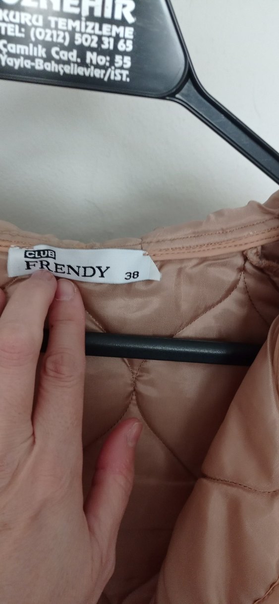 Bej Düğmeli Midi Kadın Ceket - Görsel 3