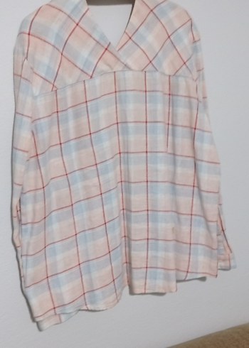 Kadın Bej Keten Düğmeli Gömlek - Görsel 3