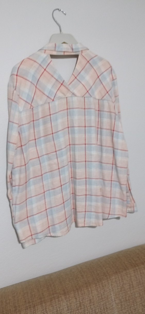 Kadın Bej Keten Düğmeli Gömlek - Görsel 3