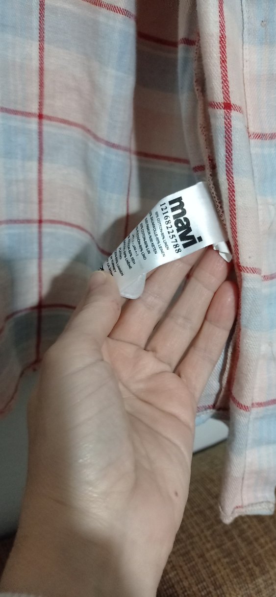 Kadın Bej Keten Düğmeli Gömlek - Görsel 5