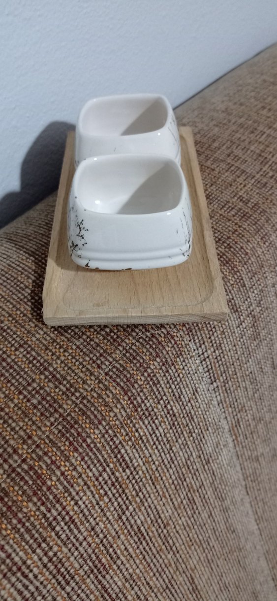 Gri Detaylı Beyaz Çağdaş Seramik Kase Seti - Görsel 2