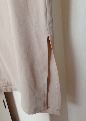 Bej Düğmeli Uzun Kollu Kadın Tunik - Görsel 5