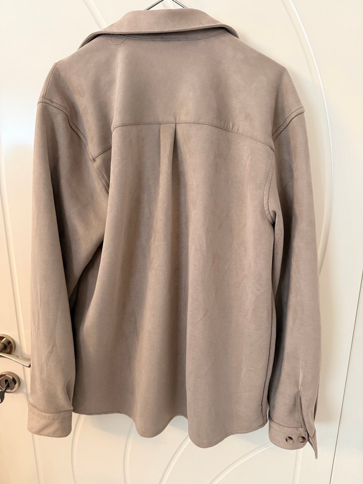 Bej Süet Düğmeli ceket - Görsel 4